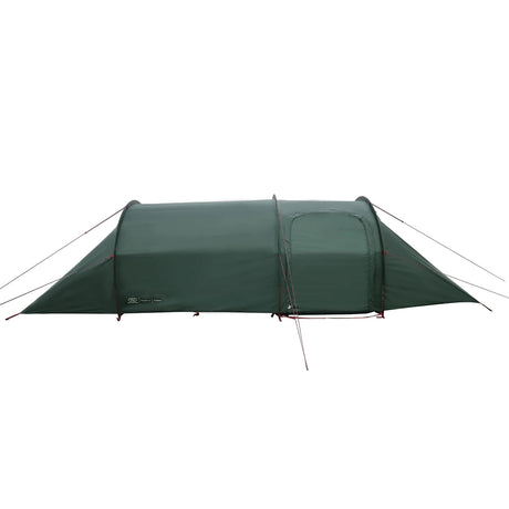 highlander respite 2 person extended tunnel tent closed door