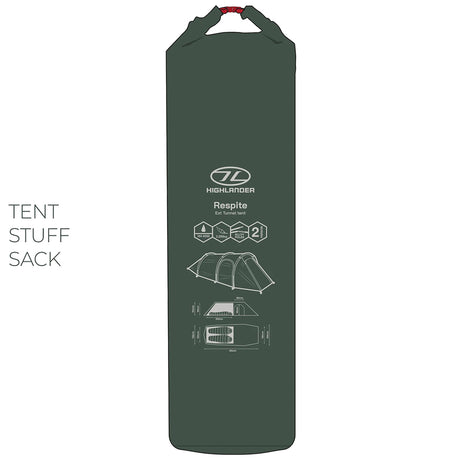 highlander respite 2 person extended tunnel tent stuff sack
