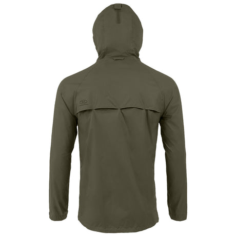 highlander stow go 2 packaway jacket rear green