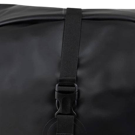 highlander tri laminated duffle bag black shoulder strap clip