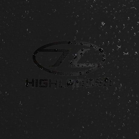 highlander troon 35l waterproof duffle bag black logo