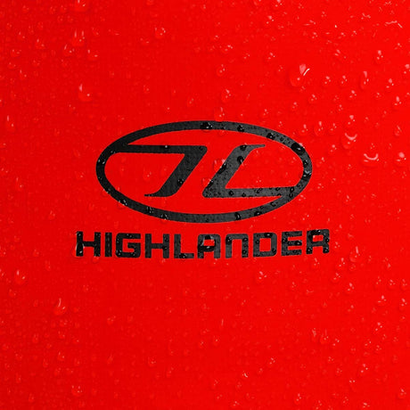 highlander troon 35l waterproof duffle bag red logo