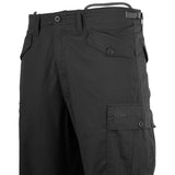 hip and cargo pocket on highlander m65 combat black trousers