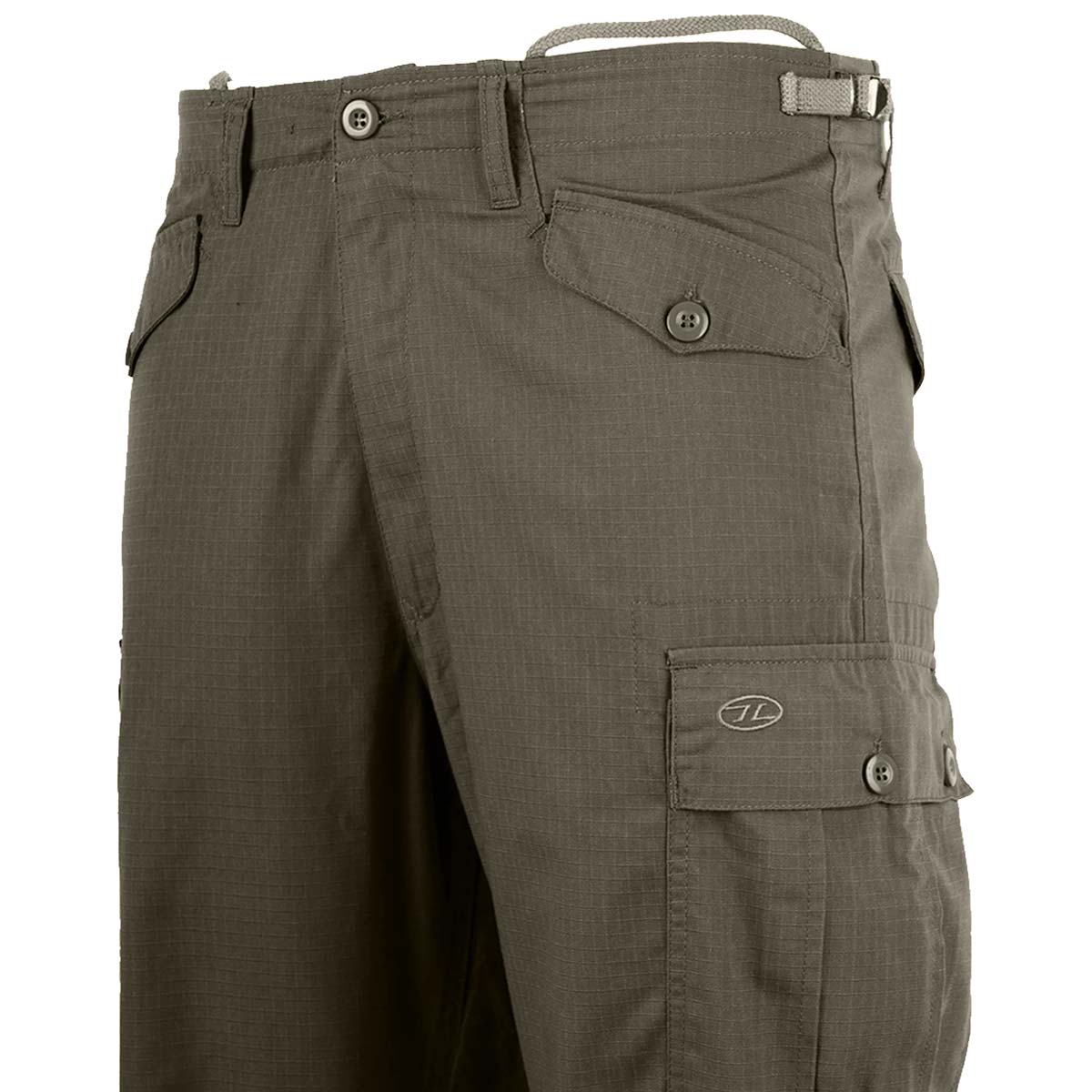 hip and cargo pocket on highlander m65 combat ranger green trousers