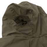 hood adjuster with storm flap on carinthia olive mig 5.0 jacket