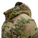 hood and neck detail on carinthia camouflage mig 5.0-jacket