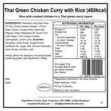 information label for expedition foods thai green chicken curry with rice 450kcal