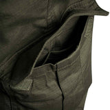 internal organiser and cargo pocket on olive stoirm tactical trousers