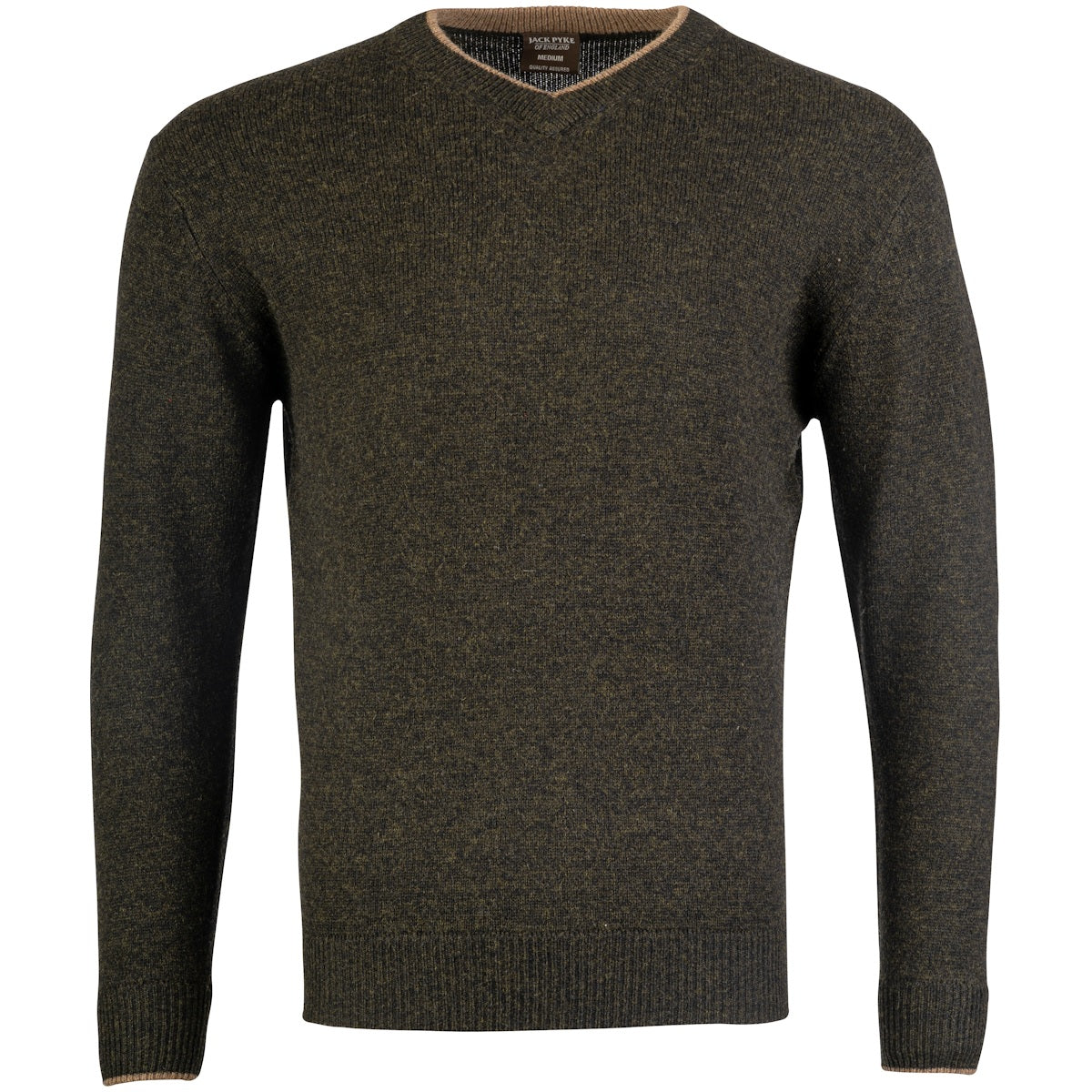 jack pyke ashcombe v neck pullover dark olive