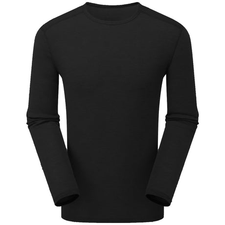 keela merino base layer crew top black