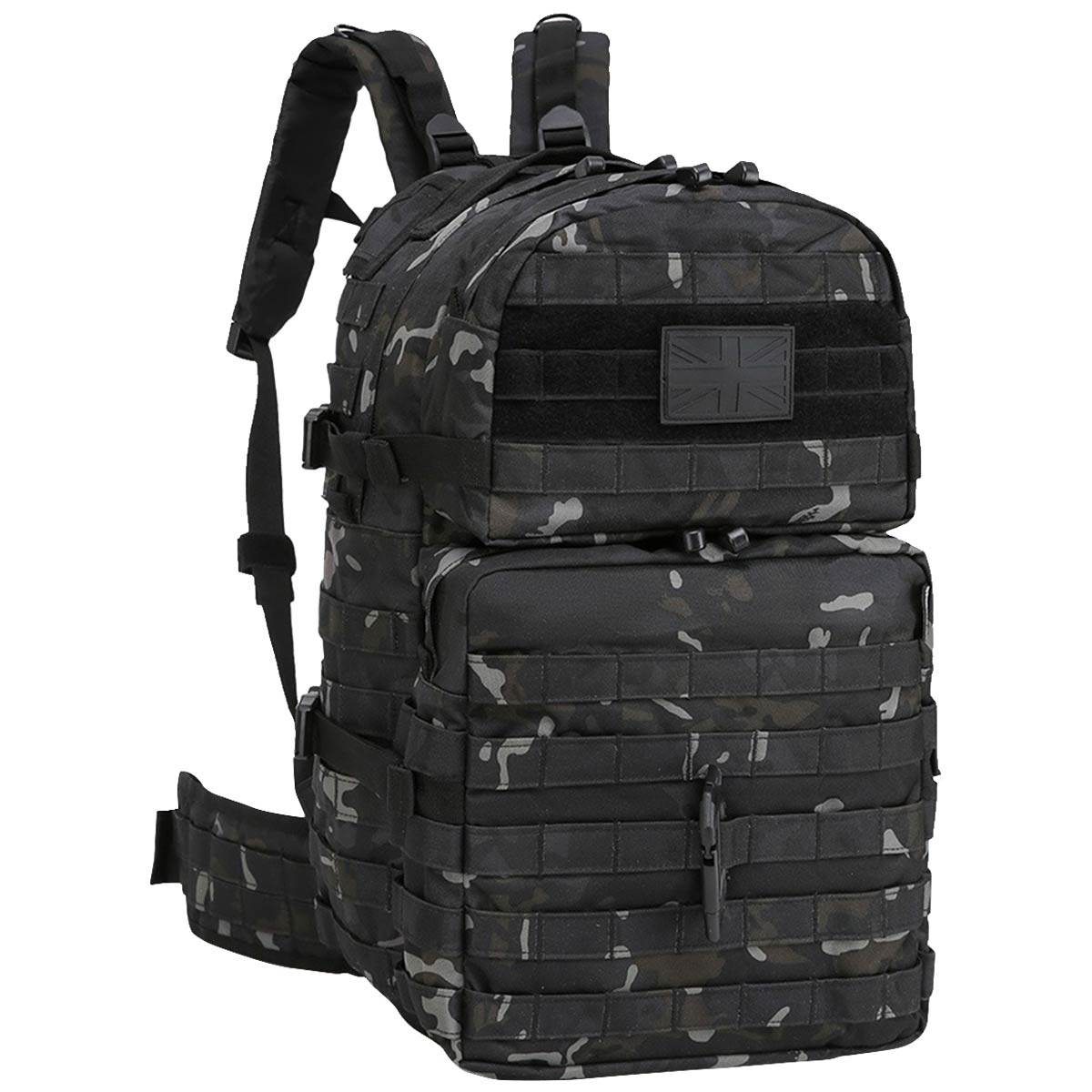 Kombat MOLLE Assault Pack 40L Black Camo - Free Delivery | Military Kit