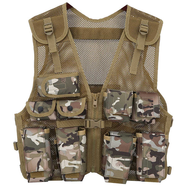 Blanketswarm Kids Tactical Vest Adjustable Camouflage Military Vest Outdoor Combat Safety Vest Training Protection for Adults