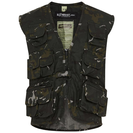 kombat kids tactical vest black camouflage
