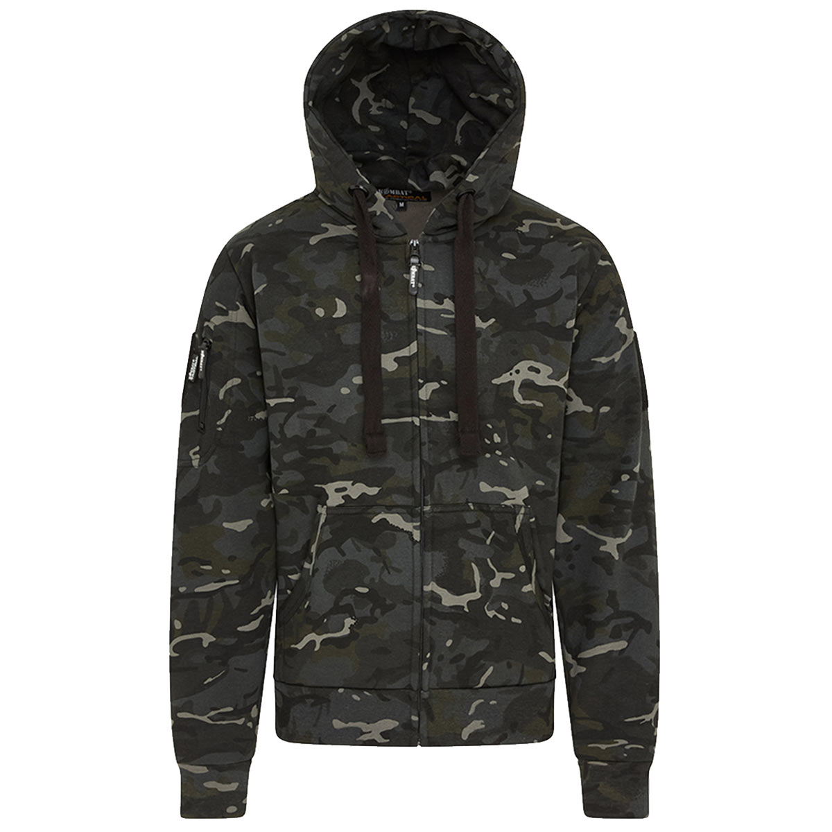 kombat spec ops btp black camo hoodie with hood up