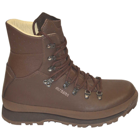 lateral view of brown altberg military ops boots