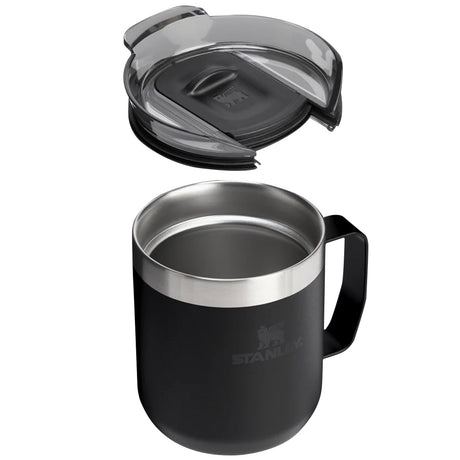 legendary camp mug black with lid removed