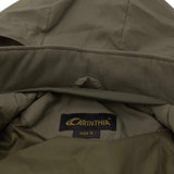 lig 5.0 carinthia olive green jacket with fleece lined collar