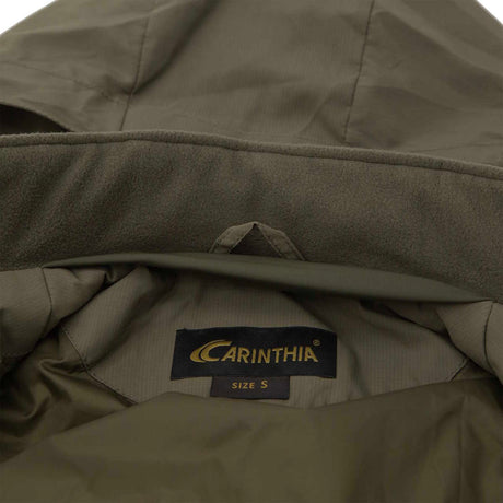 lig 5.0 carinthia olive green jacket with fleece lined collar