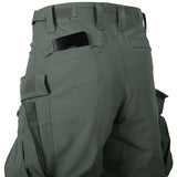 low profile rear pockets on sfu green cargo trousers helikon