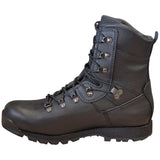 medial view of black altberg tabbing boot