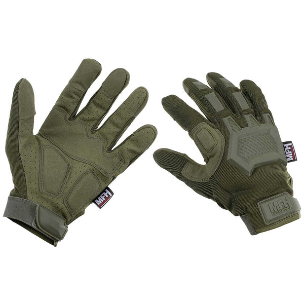 MFH Action Tactical Gloves Olive Green - Free UK Delivery