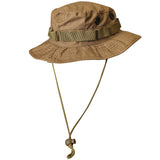 mfh gi ripstop boonie bush hat coyote tan with chin strap