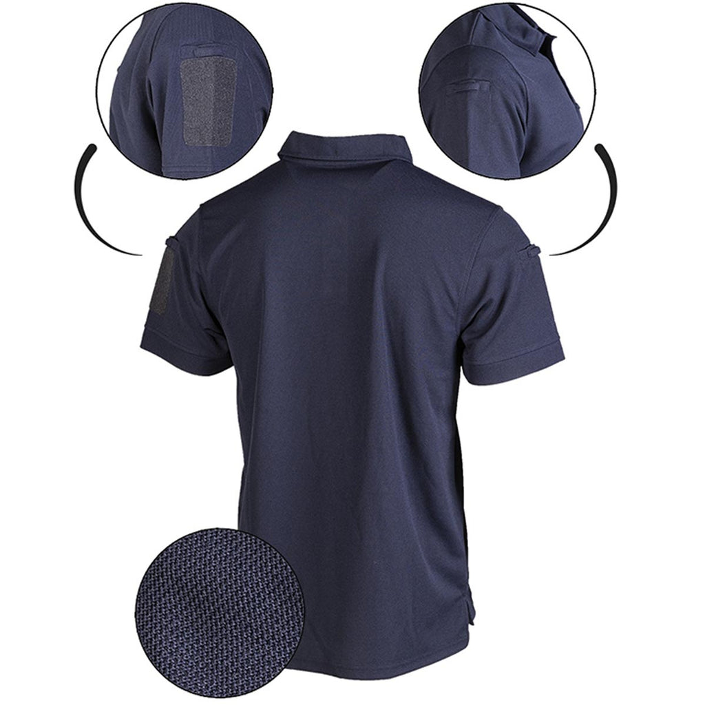 Mil-Tec Tactical Quick Dry Short Sleeve Polo Shirt Dark Blue | Military Kit