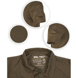 closeup-details-of-olive-drab-mil tec tactical quickdry short sleeve polo