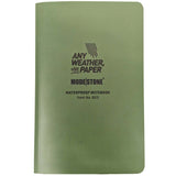 modestone flexible waterproof notebook green 4 5/8" x 7 3/16"