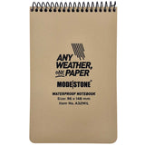 modestone waterproof top spiral notepad tan 96x148mm
