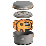 nesting design of jetboil orange genesis basecamp system