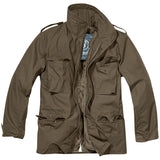 olive green brandit m65 field jacket laid flat