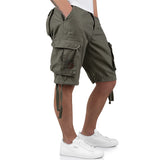 olive surplus airborne vintage shorts with cargo pockets