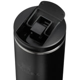 open flip top lid on stanley transit mug 470ml black