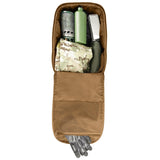 open main compartment of highlander 45l harrier full clamshell coyote tan pack