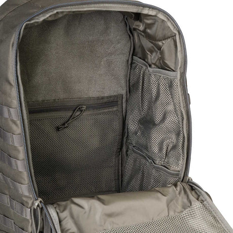 open main compartment of highlander ranger green harrier full clamshell 45l pack