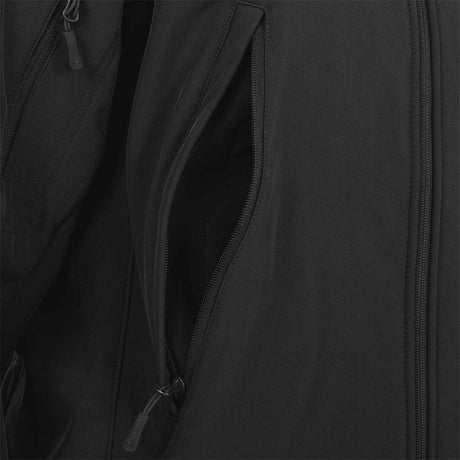 open pocket highlander tactical softshell jacket black