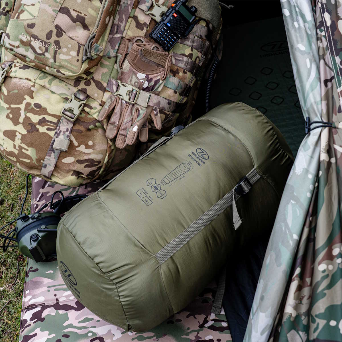 Highlander Defender 350 Sleeping Bag Ranger Green | Military Kit