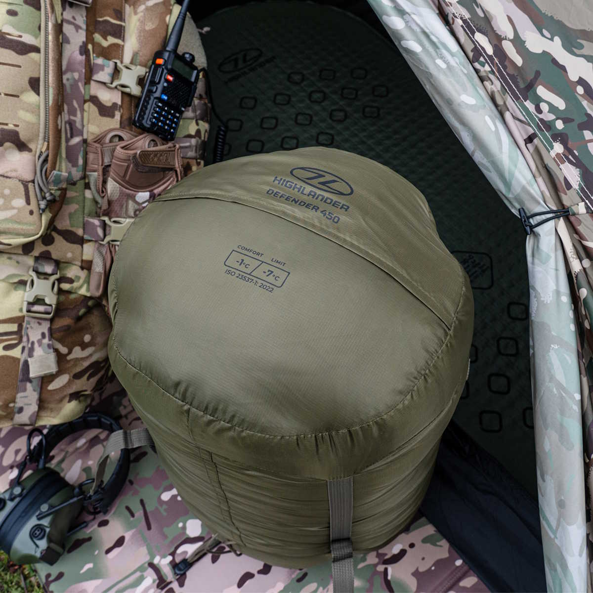 HILANDER オリーブグリーン 寝袋 Highlander Defender 450 Sleeping Bag Ranger Green | Military Kit