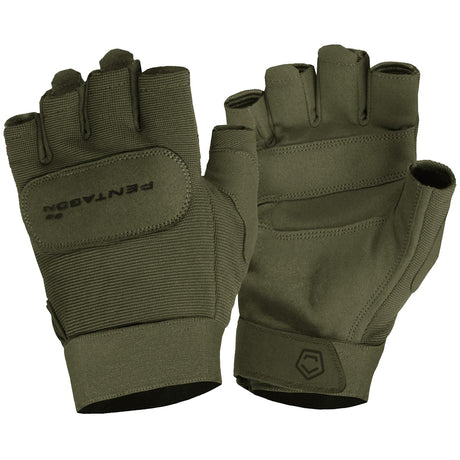 pentagon fingerless duty mechanic gloves olive green