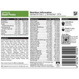 radix basil pesto meal 600kcal ingredients information