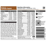 radix turkish falafel meal 600kcal ingredients information