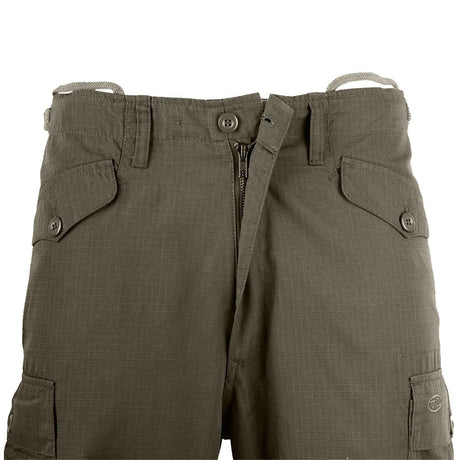 ranger green highlander m65 combat trousers button and zip closure