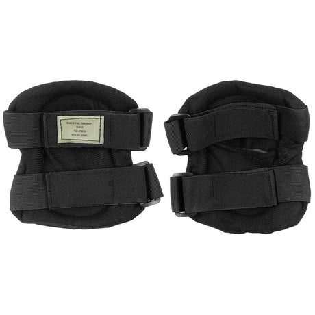 rear adjustable straps on black mfh defence elbow pads
