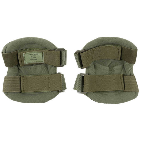 rear adjustable straps on olive mfh defence elbow pads