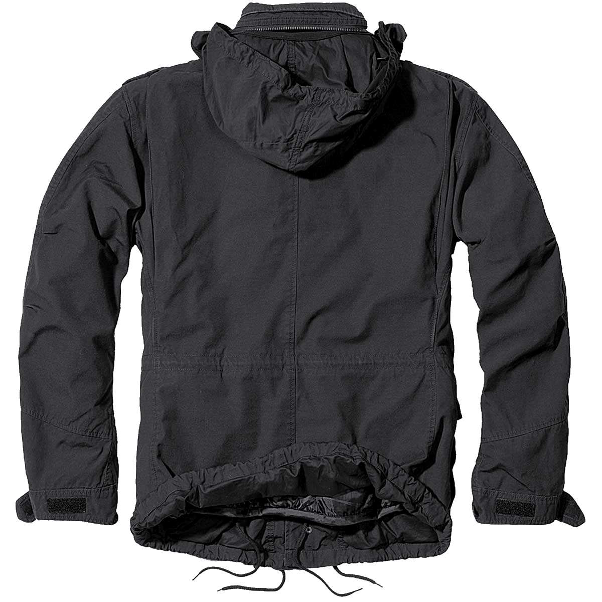 rear of black brandit m65 giant jacket