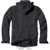 rear of black brandit m65 giant jacket