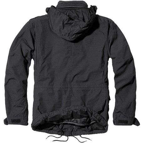 rear of black brandit m65 giant jacket