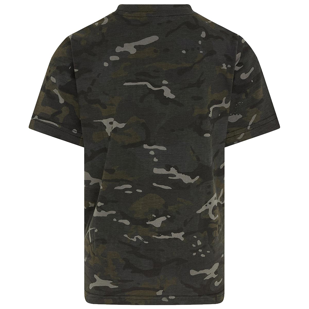 rear of black btp camo kombat kids tshirt