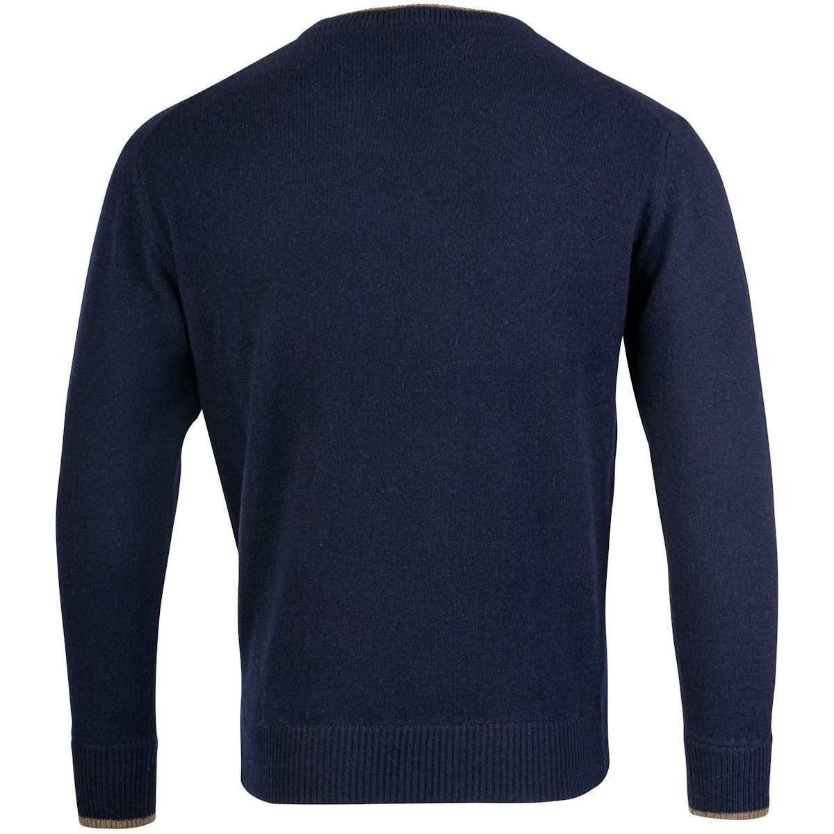 rear of blue jack pyke ashcombe crewknit pullover